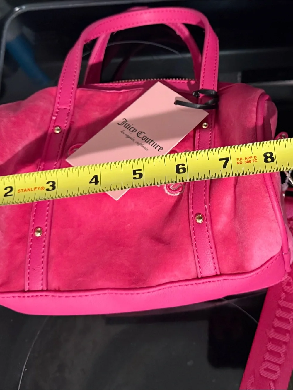 Juicy Couture Queen Of Everything Pink Velour Mini Barrel Purse Crossbody -  NWT